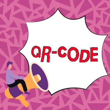 Handwriting text Qr Code. Business idea the trademark for a type of matrix 스톡 일러스트