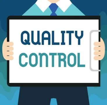 Handwriting text Quality Control. Concept meaning insure that product or service Stock Illustration
