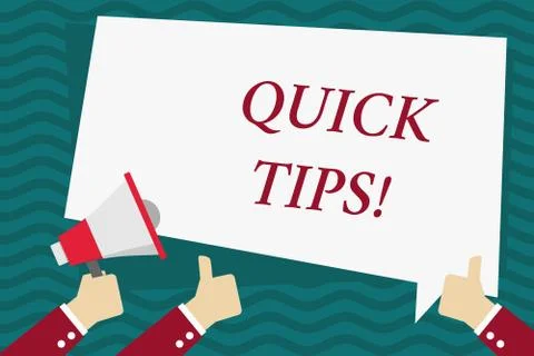 Handwriting text Quick Tips. Concept meaning small but particularly useful piece Stock Illustration