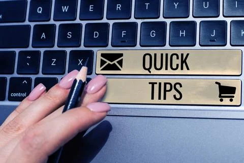 Handwriting text Quick Tips. Conceptual photo small but particularly useful Stock Photos