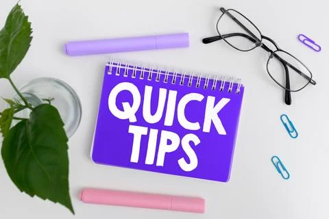 Handwriting text Quick Tips. Word for small but particularly useful piece of Stock Photos