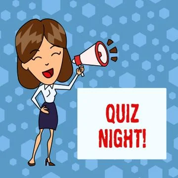 Handwriting text Quiz Night. Concept meaning evening test knowledge competition Stock Illustration