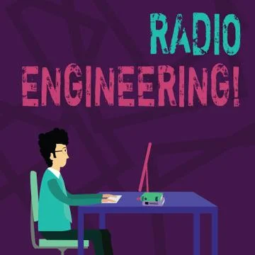 Handwriting text Radio Engineering. Concept meaning Concerned with the operation Illustrazione stock