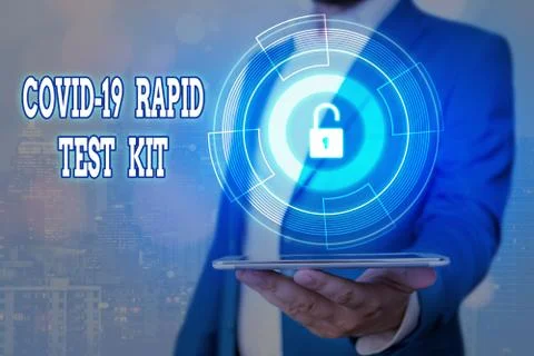 Handwriting text Rapid Test Kit. Concept meaning Emergency medical diagnostic Stock Photos
