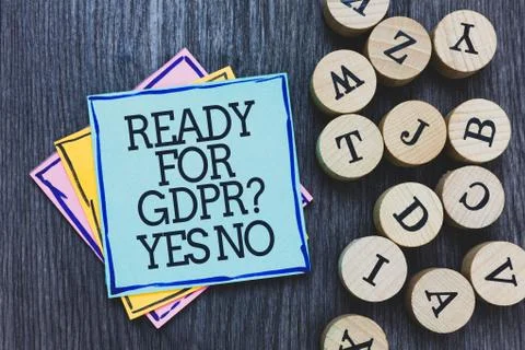Handwriting text Ready For Gdpr question Yes No. Concept meaning Readiness Ge 스톡 일러스트