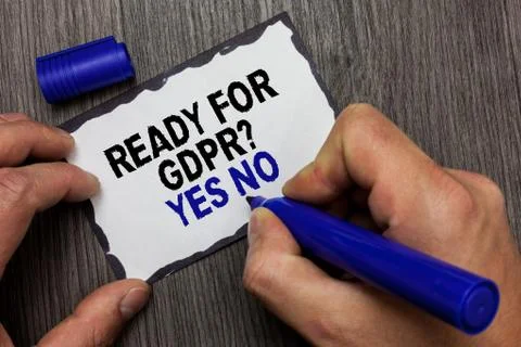 Handwriting text Ready For Gdpr question Yes No. Concept meaning Readiness Ge 스톡 일러스트