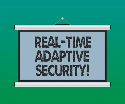 Handwriting text Real Time Adaptive Security. Concept meaning accommodate the Stock Illustration