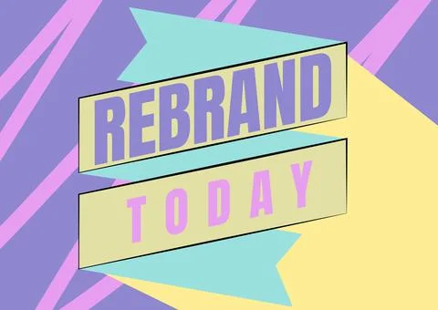 Handwriting text Rebrand. Word for Change corporate image of company Illustrazione stock