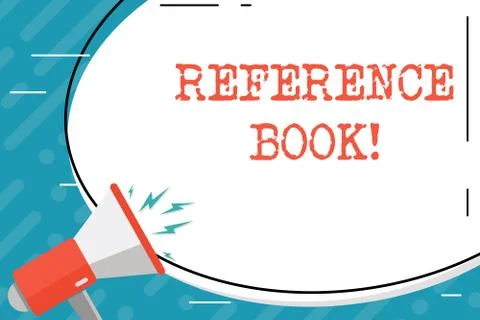 Handwriting text Reference Book. Concept meaning book to be consulted for Illustrazione stock