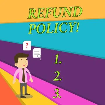 Handwriting text Refund Policy. Concept meaning refund or exchange defective Stock Illustration