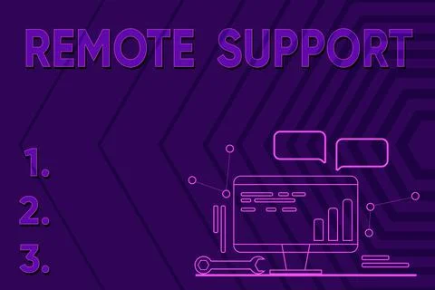 Handwriting text Remote Support. Business concept type of secure service, which Stock Illustration