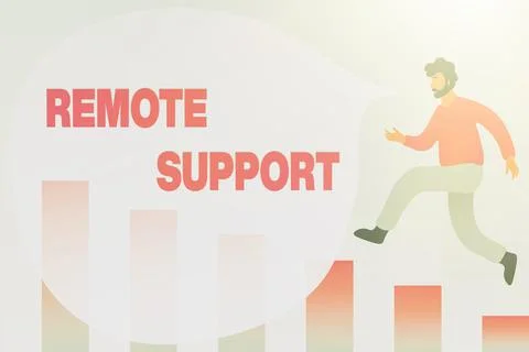 Handwriting text Remote Support. Concept meaning type of secure service, which Illustrazione stock