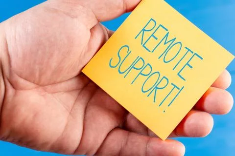Handwriting text Remote Support. Concept meaning help endusers to solve computer Stock Photos