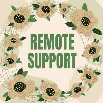 Handwriting text Remote Support. Conceptual photo help endusers to solve Stockillustratie