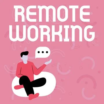Handwriting text Remote Working. Business concept style that allows Stock Illustration