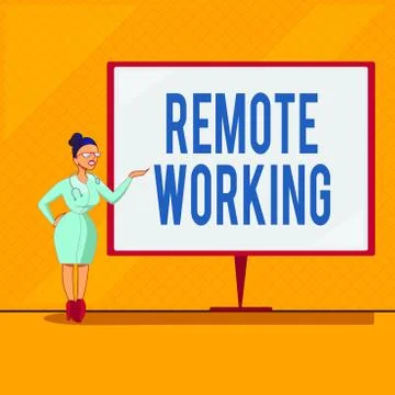 Handwriting text Remote Working. Concept meaning style that allows professionals Stock Illustration