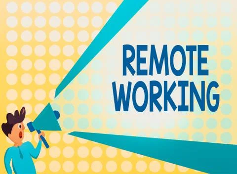 Handwriting text Remote Working. Concept meaning style that allows professionals Stock Illustration