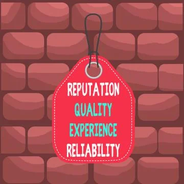 Handwriting text Reputation Quality Experience Reliability. Concept meaning Stock Illustration