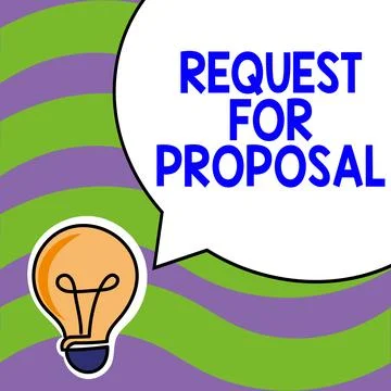 Handwriting text Request For Proposal. Business idea document contains bidding Stock Illustration
