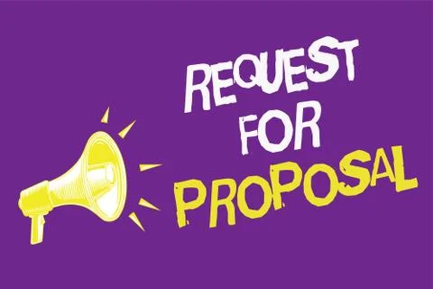 Handwriting text Request For Proposal. Concept meaning document contains bidd Stock Illustration