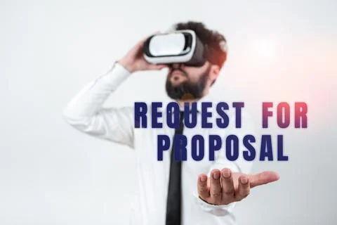 Handwriting text Request For Proposal. Word Written on document contains bidding Stock Photos