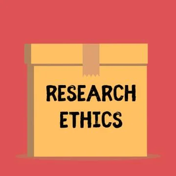 Handwriting text Research Ethics. Concept meaning interested in the analysis Ilustração Stock