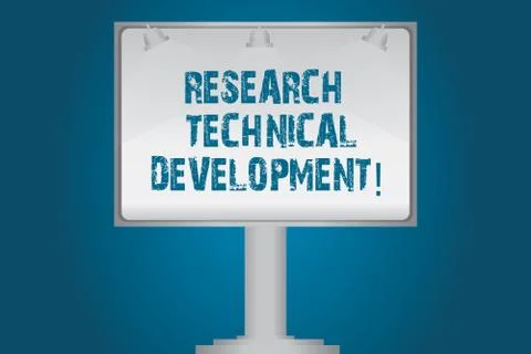 Handwriting text Research Technical Development. Concept meaning innovative Stock Illustration