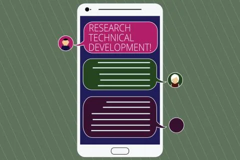 Handwriting text Research Technical Development. Concept meaning innovative Stock Illustration