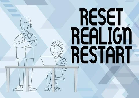 Handwriting text Reset Realign Restart. Business concept Life audit will help Stock-Illustration