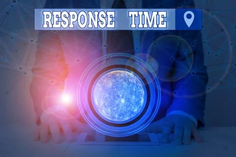 Handwriting text Response Time. Concept meaning The amount of time that a Foto stock
