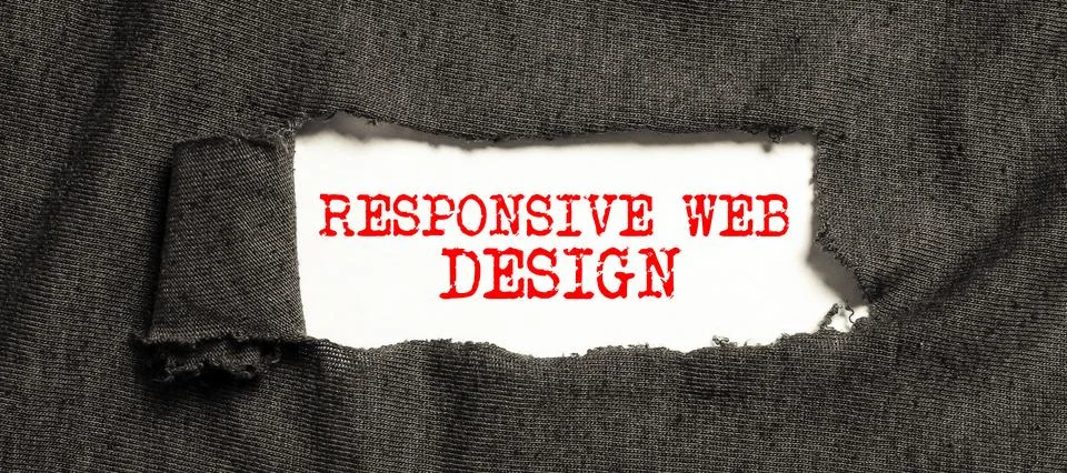 Handwriting text Responsive Web Design. Word Written on web page creation that Foto stock