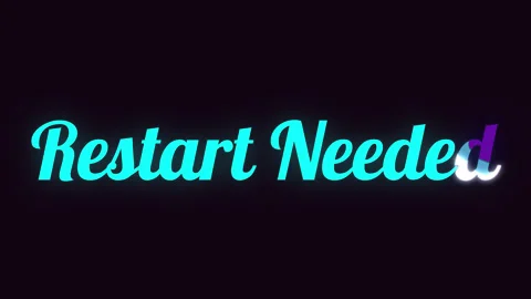 Handwriting Text Restart Needed Animation with Neon Effect. Vidéo 322145843