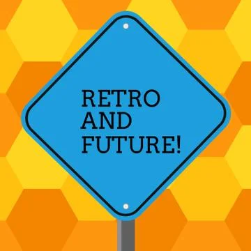 Handwriting text Retro And Future. Concept meaning optimistic version of future Stock Illustration
