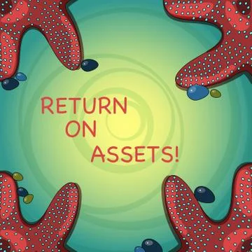 Handwriting text Return On Assets. Concept meaning percentage how profitable Ilustração Stock