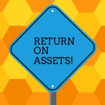 Handwriting text Return On Assets. Concept meaning percentage how profitable Ilustração Stock