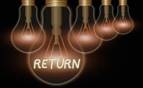 Handwriting text Return. Concept meaning the act of coming or going back to the Stock Illustration