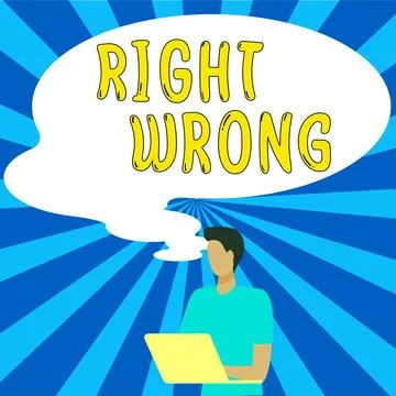 Handwriting text Right Wrong. Business showcase choose between two decisions Stock Illustration