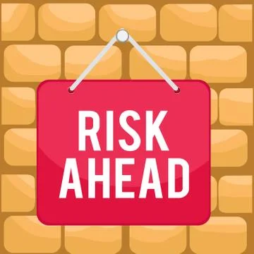 Handwriting text Risk Ahead. Concept meaning A probability or threat of damage Stock Illustration