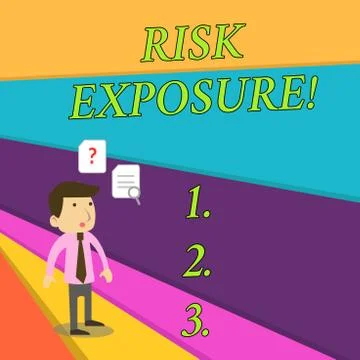Handwriting text Risk Exposure. Concept meaning the quantified potential loss Illustrazione stock