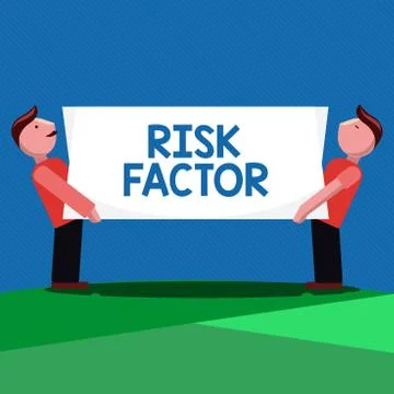 Handwriting text Risk Factor. Concept meaning Something that rises the chance of Illustrazione stock