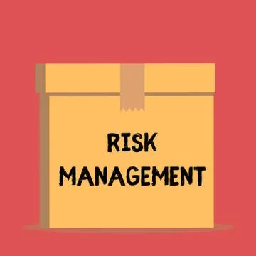 Handwriting text Risk Management. Concept meaning evaluation of financial Stockillustratie