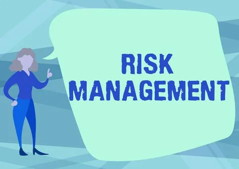 Handwriting text Risk Management. Concept meaning assessing and controlling Illustrazione stock