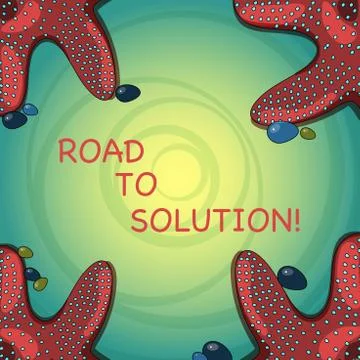 Handwriting text Road To Solution. Concept meaning path you go to solve problem Illustrazione stock