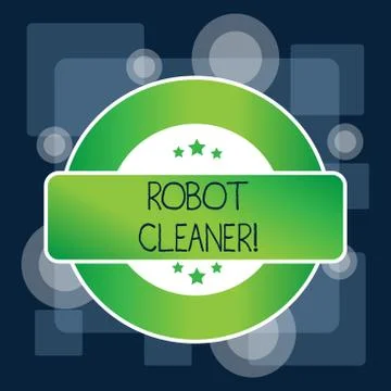 Handwriting text Robot Cleaner. Concept meaning Intelligent programming and a Illustrazione stock