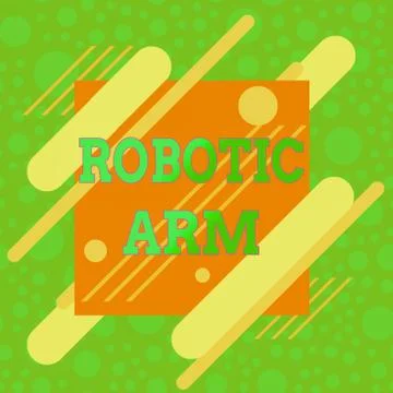 Handwriting text Robotic Arm. Concept meaning programmable mechanical arm with Stockillustratie