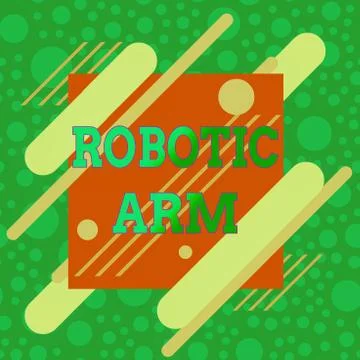 Handwriting text Robotic Arm. Concept meaning programmable mechanical arm with Stockillustratie