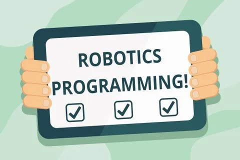 Handwriting text Robotics Programming. Concept meaning software that used to 스톡 일러스트