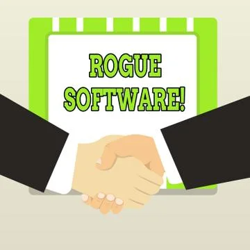Handwriting text Rogue Software. Concept meaning type of malware that poses as Stock Illustration