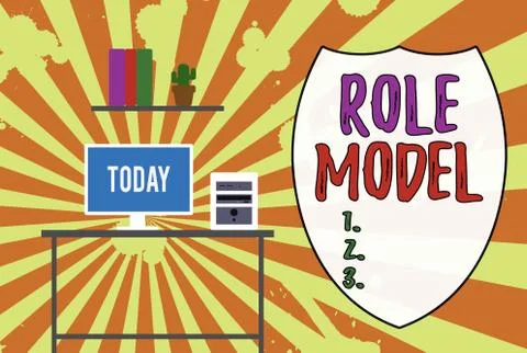 Handwriting text Role Model. Concept meaning a demonstrating looked to by others Stock Illustration