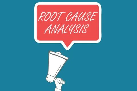 Handwriting text Root Cause Analysis. Concept meaning Method of Problem Solving Illustrazione stock